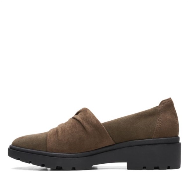 Ante Oliva Oscuro Estilo Clarks Calla Ante Oliva Oscuro