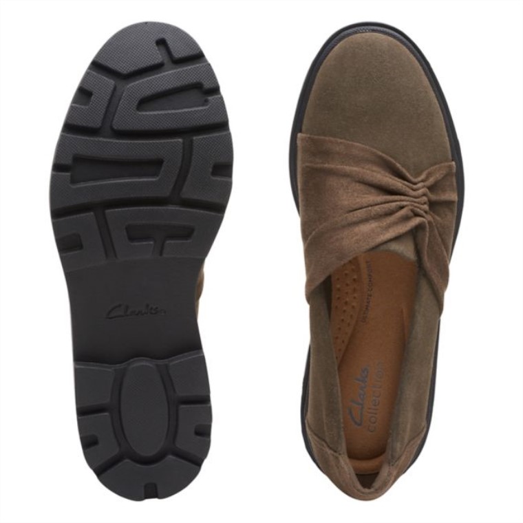 Ante Oliva Oscuro Estilo Clarks Calla Ante Oliva Oscuro