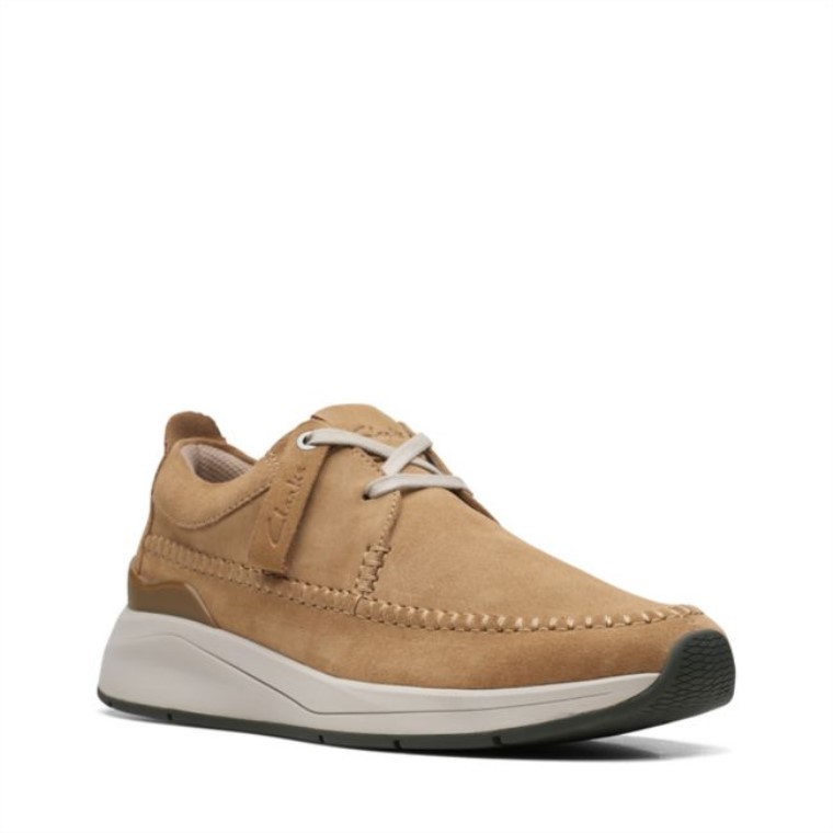 Gamuza De Arena Oscura Tejido Ligero De La Costa Clarks De Gamuza De Arena Oscura