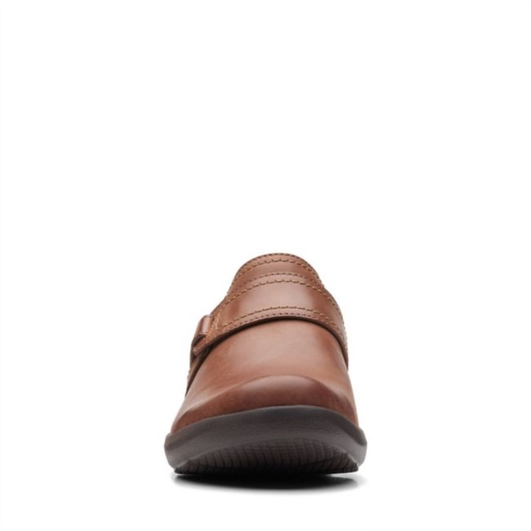 Cuero Marrón Oscuro Clarks Angie Poppy Cuero Marrón Oscuro