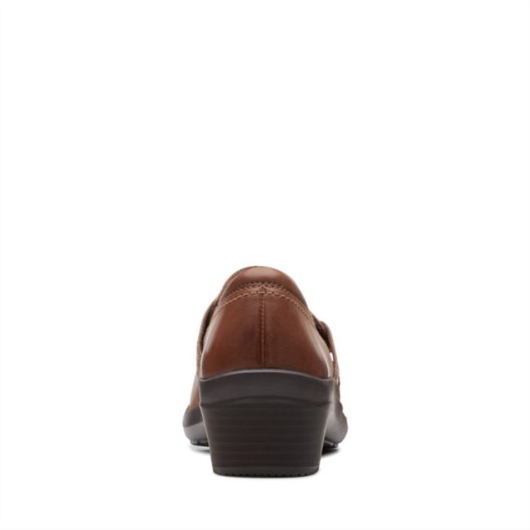 Cuero Marrón Oscuro Clarks Angie Poppy Cuero Marrón Oscuro