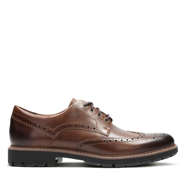 Cuero Marrón Oscuro Ala Clarks Batcombe Cuero Marrón Oscuro