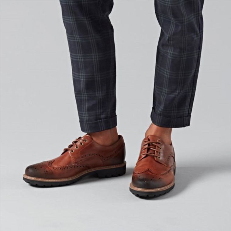 Cuero Marrón Oscuro Ala Clarks Batcombe Cuero Marrón Oscuro