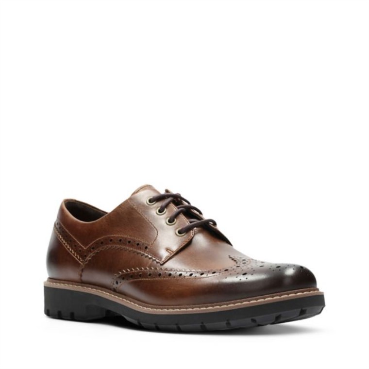 Cuero Marrón Oscuro Ala Clarks Batcombe Cuero Marrón Oscuro
