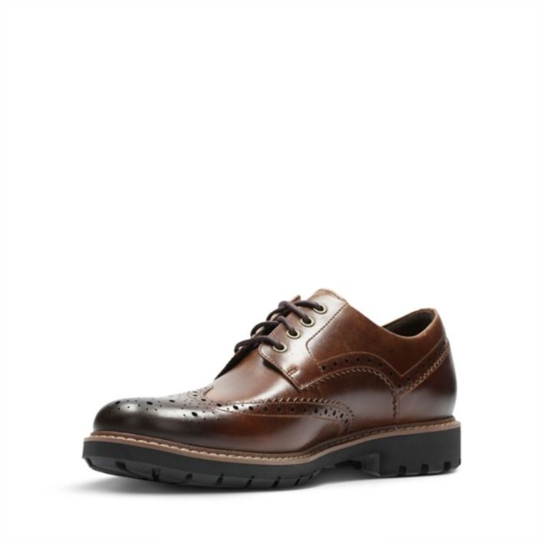 Cuero Marrón Oscuro Ala Clarks Batcombe Cuero Marrón Oscuro