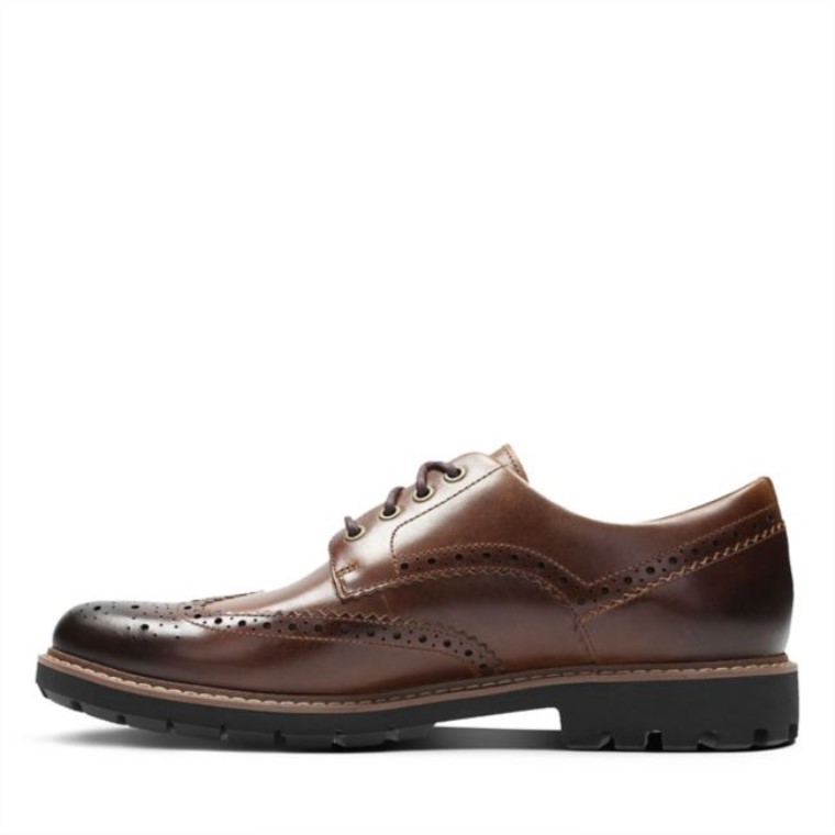 Cuero Marrón Oscuro Ala Clarks Batcombe Cuero Marrón Oscuro