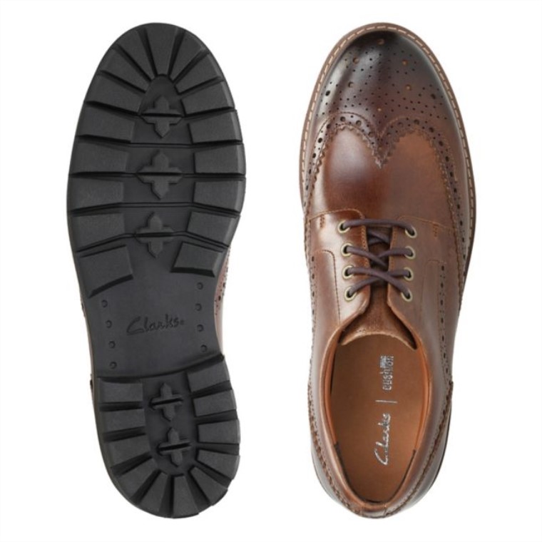 Cuero Marrón Oscuro Ala Clarks Batcombe Cuero Marrón Oscuro