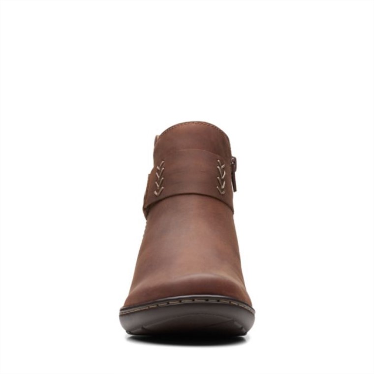 Cuero Marrón Oscuro Clarks Cora Rae Cuero Marrón Oscuro