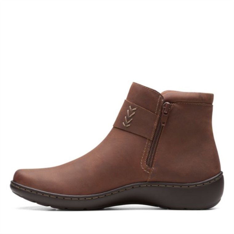 Cuero Marrón Oscuro Clarks Cora Rae Cuero Marrón Oscuro