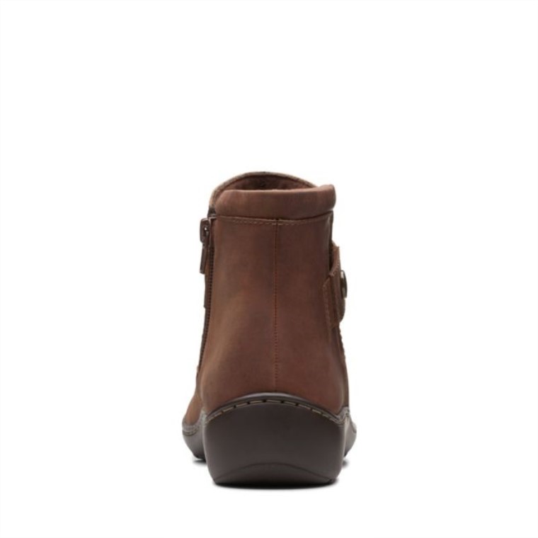 Cuero Marrón Oscuro Clarks Cora Rae Cuero Marrón Oscuro