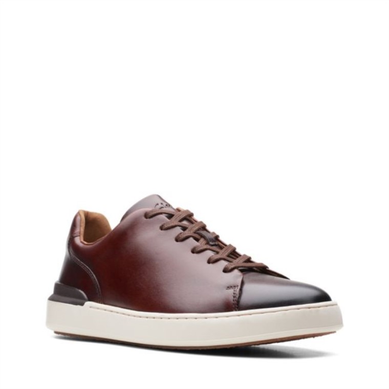 Cuero Marrón Oscuro Clarks Court Lite Lace Cuero Marrón Oscuro