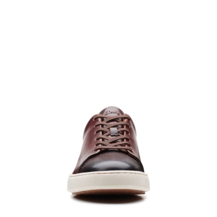 Cuero Marrón Oscuro Clarks Court Lite Lace Cuero Marrón Oscuro