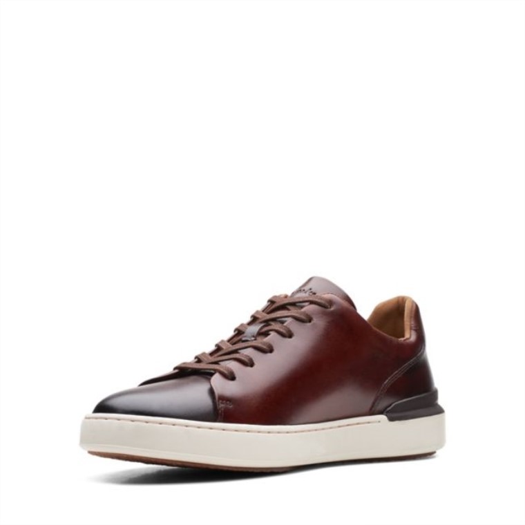 Cuero Marrón Oscuro Clarks Court Lite Lace Cuero Marrón Oscuro