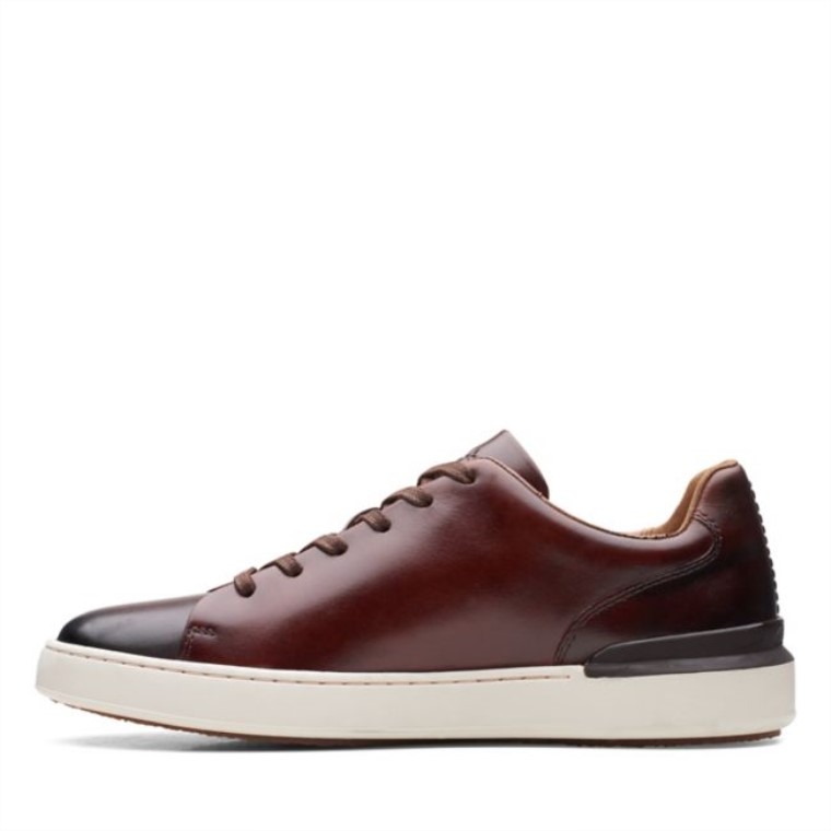 Cuero Marrón Oscuro Clarks Court Lite Lace Cuero Marrón Oscuro