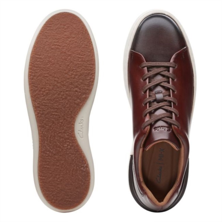 Cuero Marrón Oscuro Clarks Court Lite Lace Cuero Marrón Oscuro