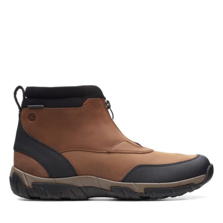 Cuero Marrón Oscuro Clarks Grove Zip Ii Cuero Marrón Oscuro