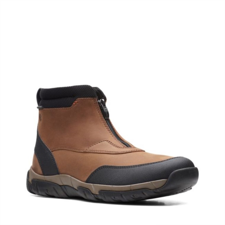 Cuero Marrón Oscuro Clarks Grove Zip Ii Cuero Marrón Oscuro