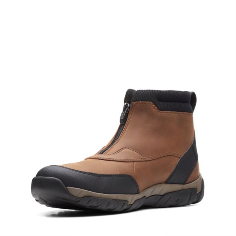 Cuero Marrón Oscuro Clarks Grove Zip Ii Cuero Marrón Oscuro