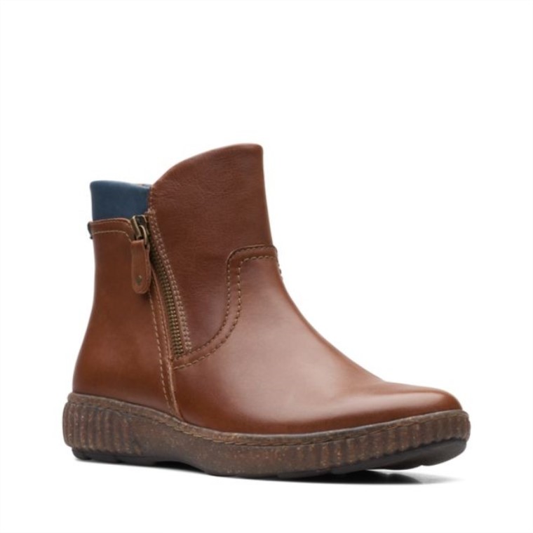 Cuero Marrón Oscuro Clarks Magnolia Haley Cuero Marrón Oscuro