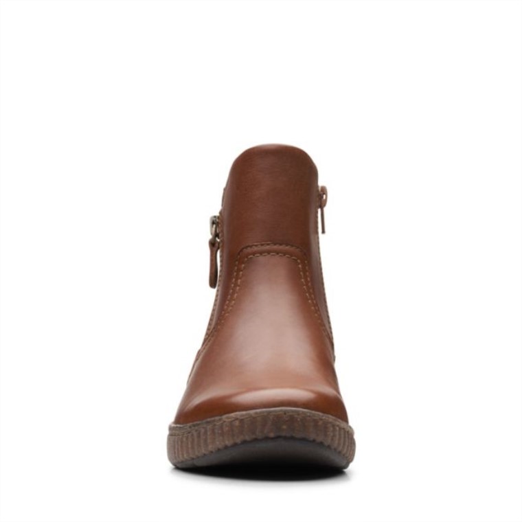 Cuero Marrón Oscuro Clarks Magnolia Haley Cuero Marrón Oscuro