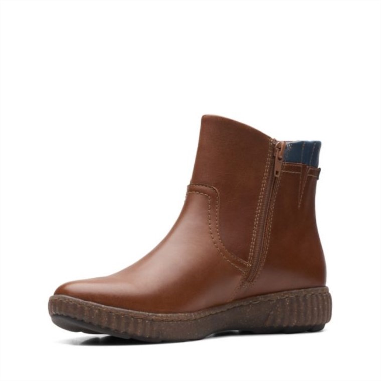 Cuero Marrón Oscuro Clarks Magnolia Haley Cuero Marrón Oscuro