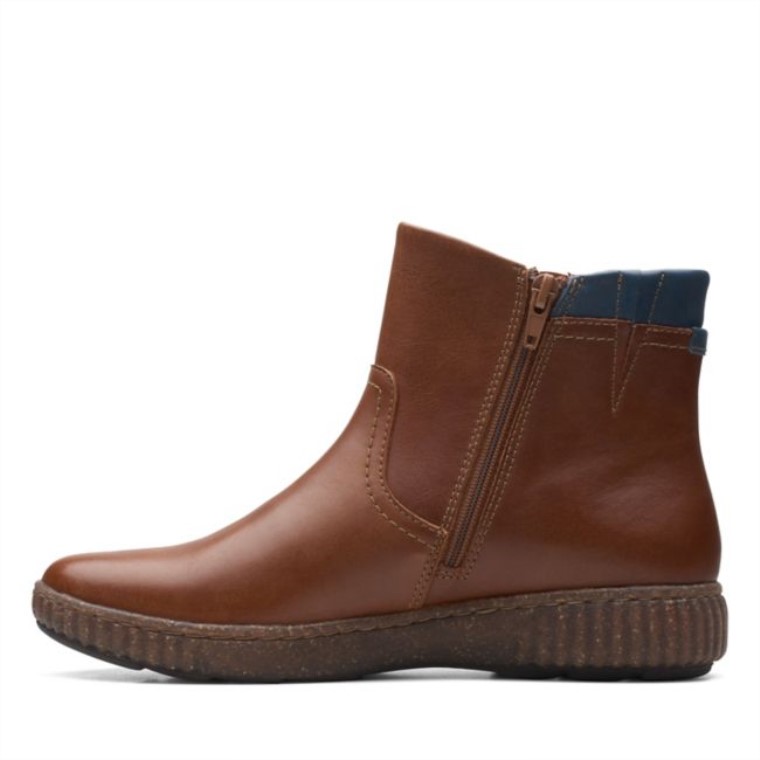 Cuero Marrón Oscuro Clarks Magnolia Haley Cuero Marrón Oscuro