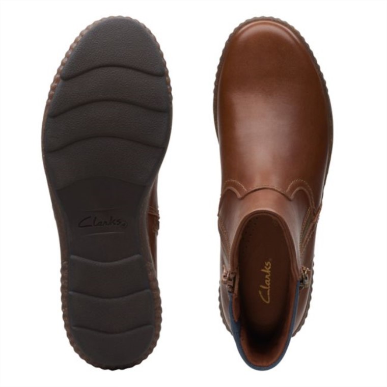 Cuero Marrón Oscuro Clarks Magnolia Haley Cuero Marrón Oscuro