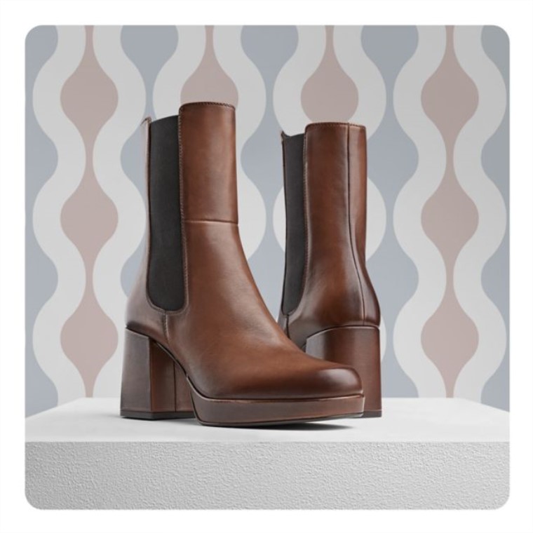 Cuero Marrón Oscuro Clarks Pique Up Cuero Marrón Oscuro