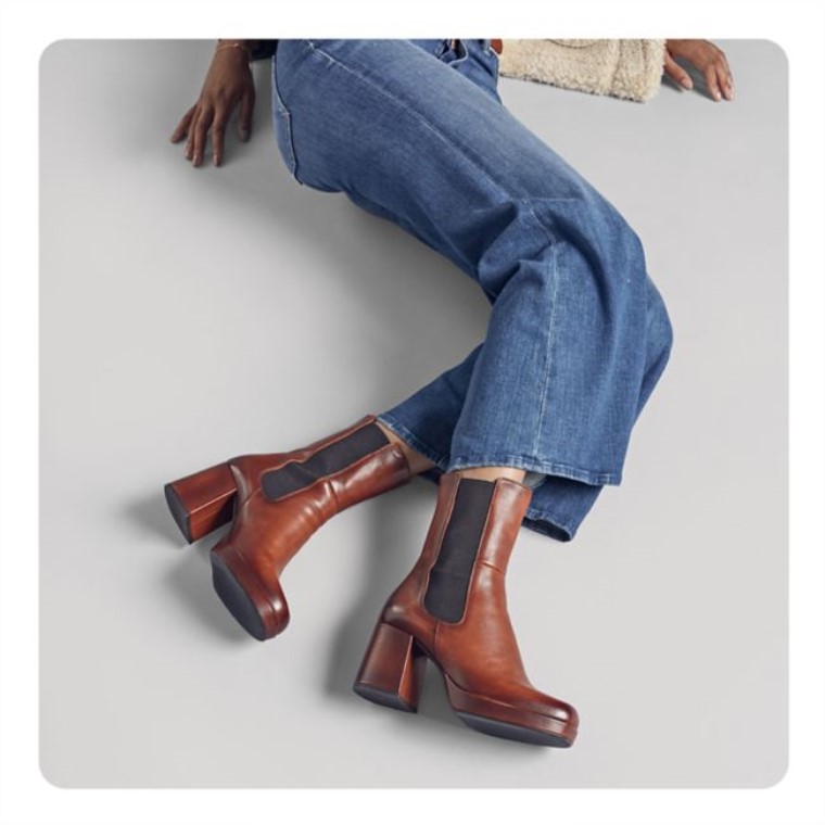 Cuero Marrón Oscuro Clarks Pique Up Cuero Marrón Oscuro