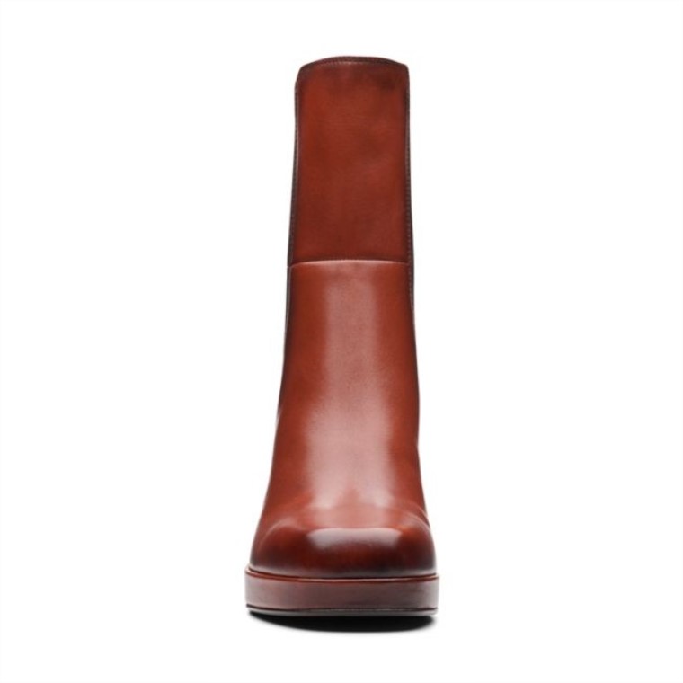 Cuero Marrón Oscuro Clarks Pique Up Cuero Marrón Oscuro