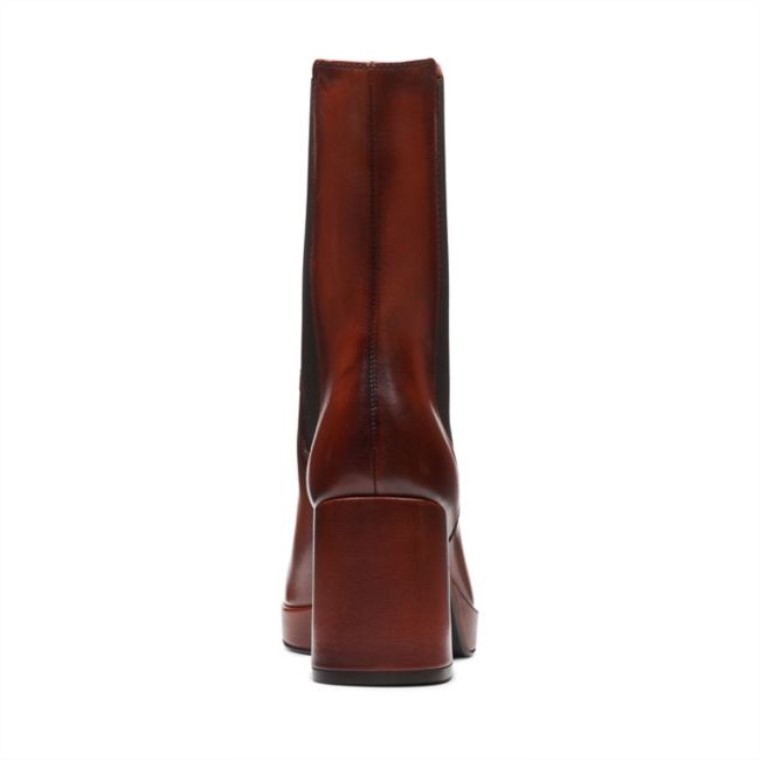 Cuero Marrón Oscuro Clarks Pique Up Cuero Marrón Oscuro