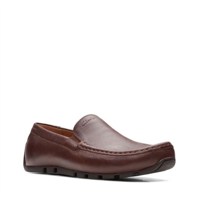 Cuero Marrón Oscuro Oswick Cuero Marrón Oscuro Liso Clarks