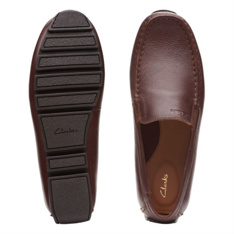 Cuero Marrón Oscuro Oswick Cuero Marrón Oscuro Liso Clarks