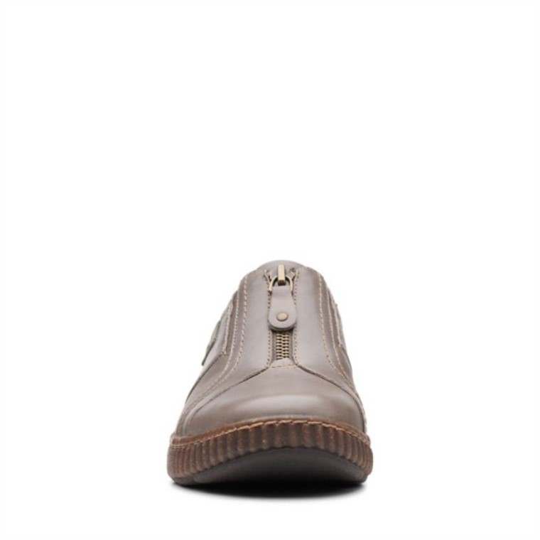Cuero Topo Oscuro Cremallera Magnolia Cuero Topo Oscuro Clarks