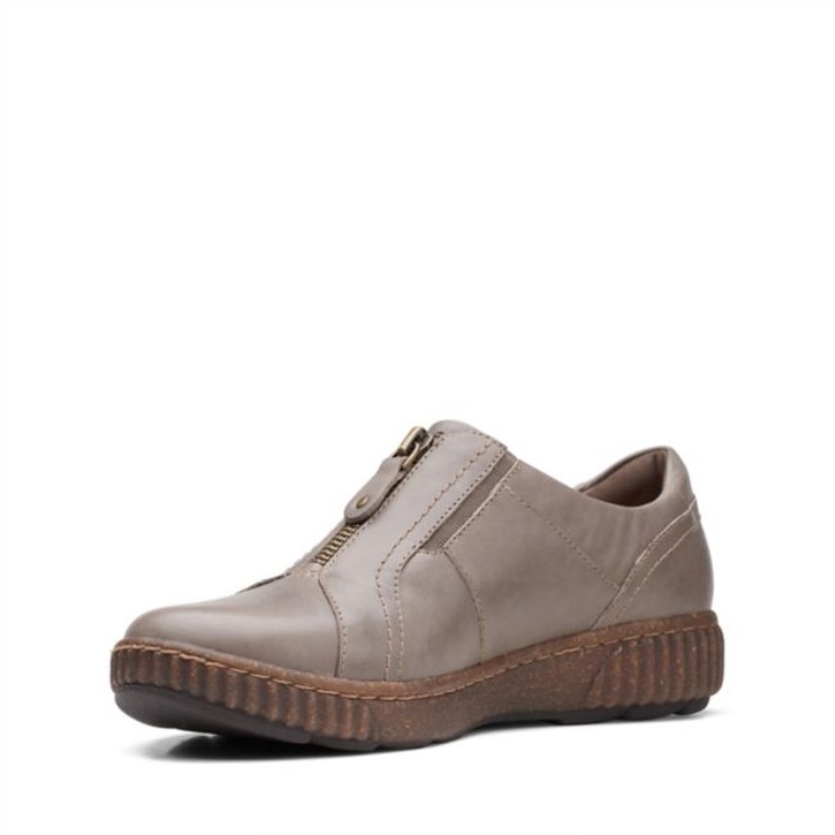 Cuero Topo Oscuro Cremallera Magnolia Cuero Topo Oscuro Clarks