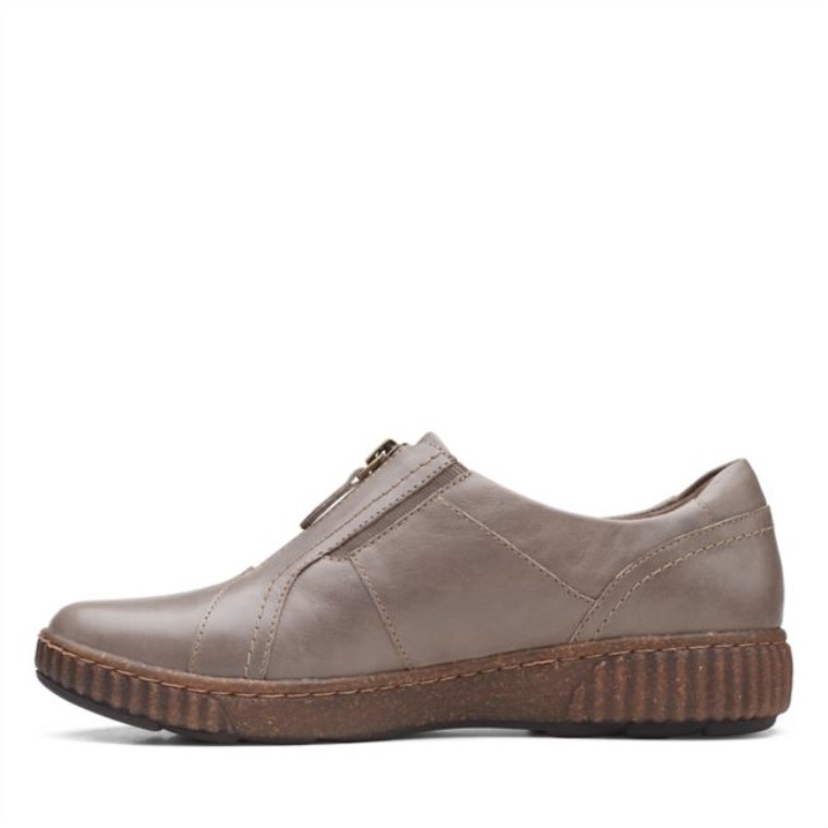 Cuero Topo Oscuro Cremallera Magnolia Cuero Topo Oscuro Clarks