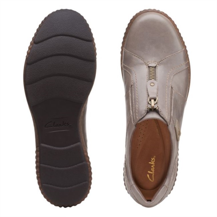 Cuero Topo Oscuro Cremallera Magnolia Cuero Topo Oscuro Clarks