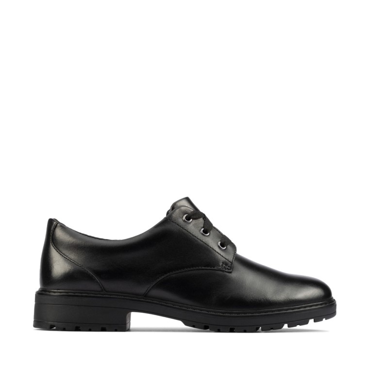 Dempster Encaje Juvenil Cuero Negro Clarks Cuero Negro