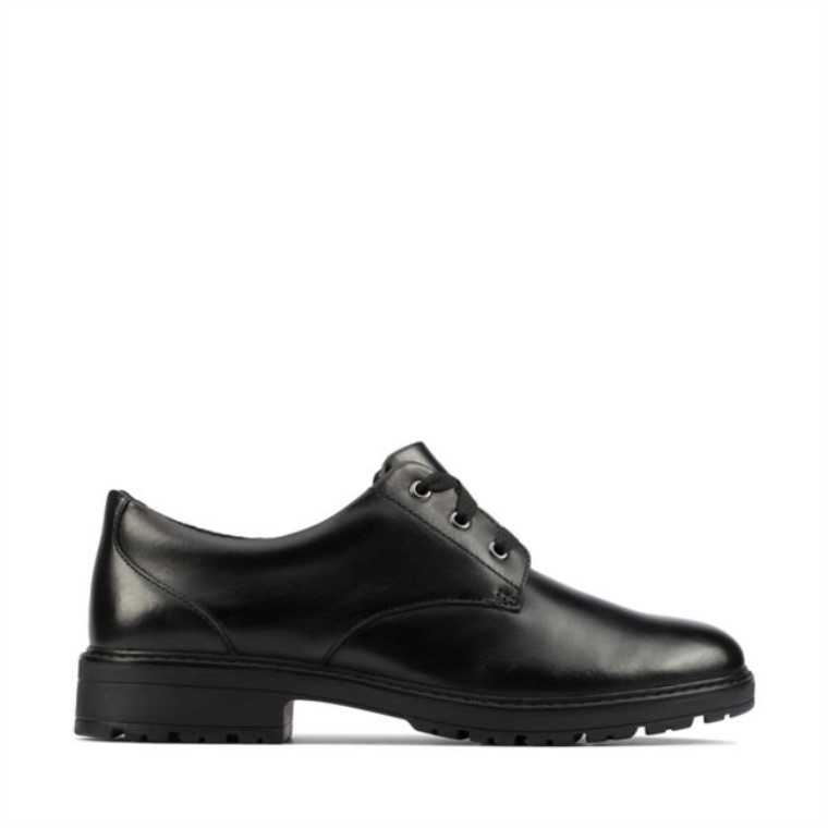 Dempster Encaje Juvenil Cuero Negro Clarks Cuero Negro