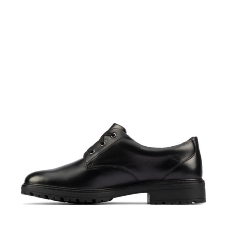 Dempster Encaje Juvenil Cuero Negro Clarks Cuero Negro