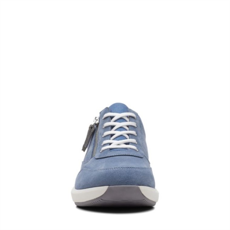Ante Azul Vaquero Clarks Un Rio Zip Ante Azul Vaquero