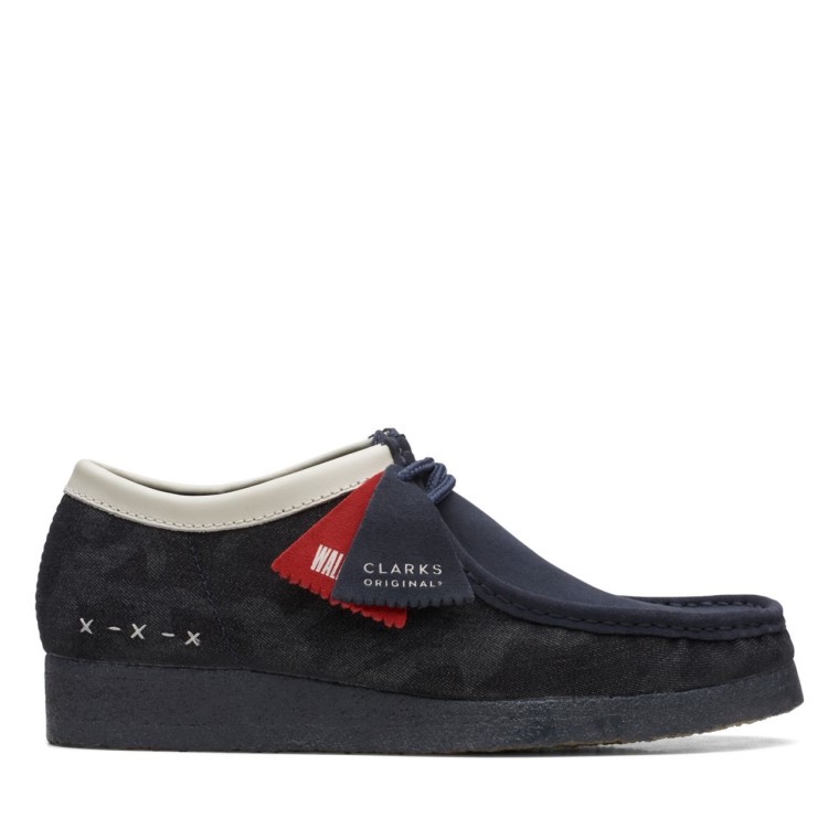 Mezclilla Sintética Azul Wallabee Mezclilla Sintética Azul Clarks