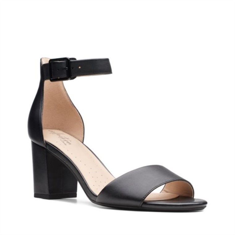 Deva Mae Cuero Negro Clarks Cuero Negro