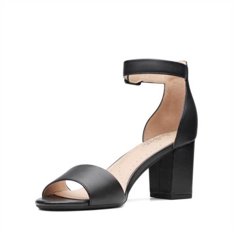 Deva Mae Cuero Negro Clarks Cuero Negro