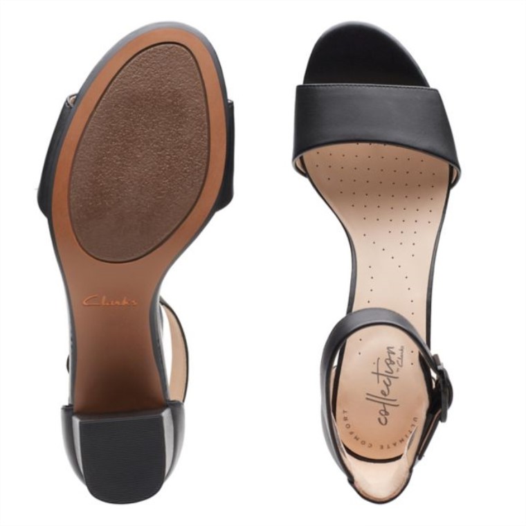 Deva Mae Cuero Negro Clarks Cuero Negro