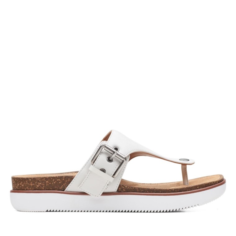 Elayne Step Cuero Blanco Clarks Cuero Blanco