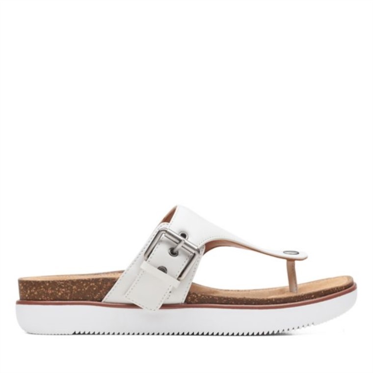 Elayne Step Cuero Blanco Clarks Cuero Blanco