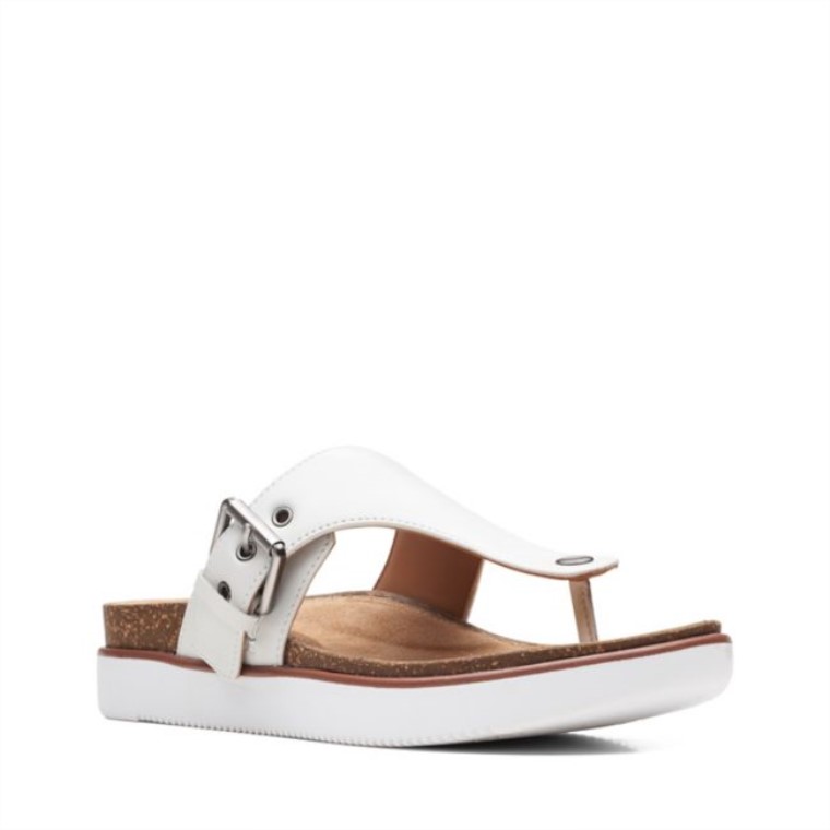 Elayne Step Cuero Blanco Clarks Cuero Blanco