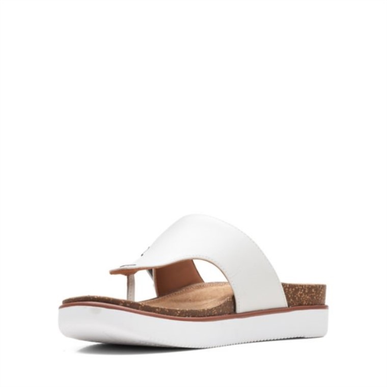 Elayne Step Cuero Blanco Clarks Cuero Blanco