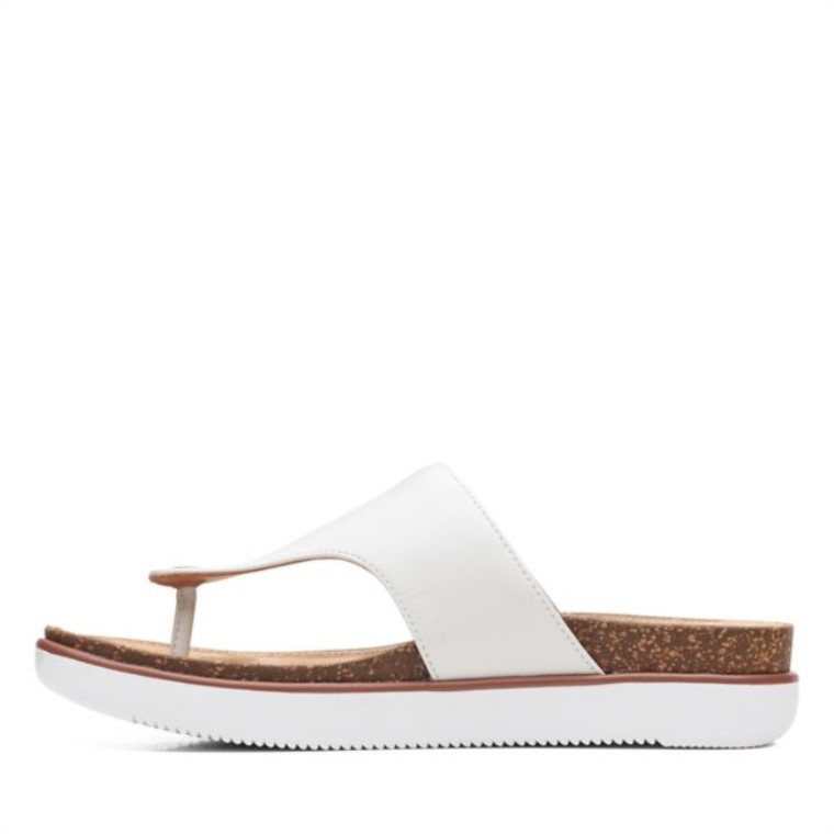 Elayne Step Cuero Blanco Clarks Cuero Blanco